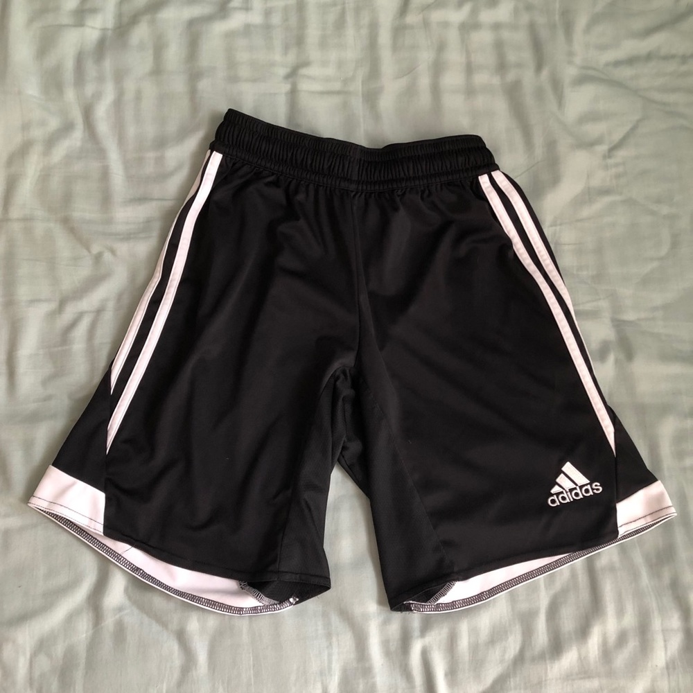 High-waisted Adidas shorts, black